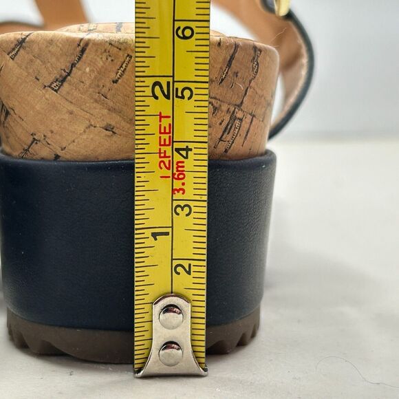 Bandolino Britni Platform Leather Sandals Buckle Sling Back Navy Women 8.5M NWOB - Picture 8 of 10